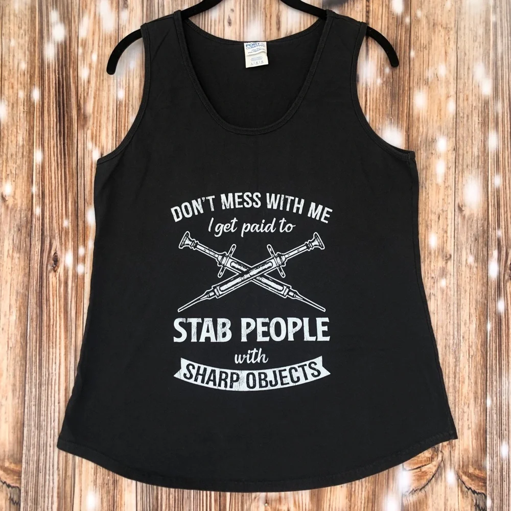 Phlebotomist Nurse Medical Black Tank Top - Picture 1 of 4